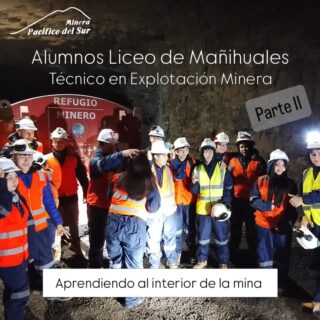 Los alumnos del Liceo de Mañihuales, de 3ro y 4to medio, Técnico en Explotación Minera, conocieron bajo la mina un refugio minero y la operación de un moderno perforador electro hidráulico jumbo.
Los alumnos del liceo tienen la oportunidad exclusiva de poder realizar sus prácticas en una mina segura, moderna y eficiente.